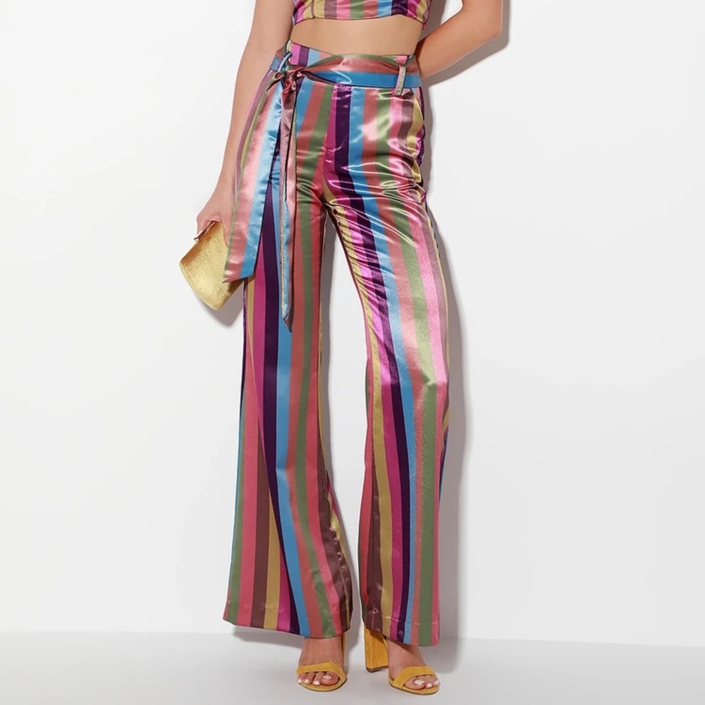 Boho wide leg striped pant NWT